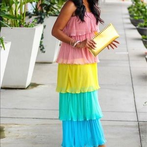 Red Dress Boutique Multi colored and Tiered Maci Dress